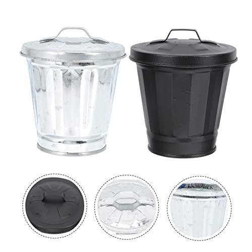 2 piezas canecas de basura mini para escritorio y baño miniatura 5