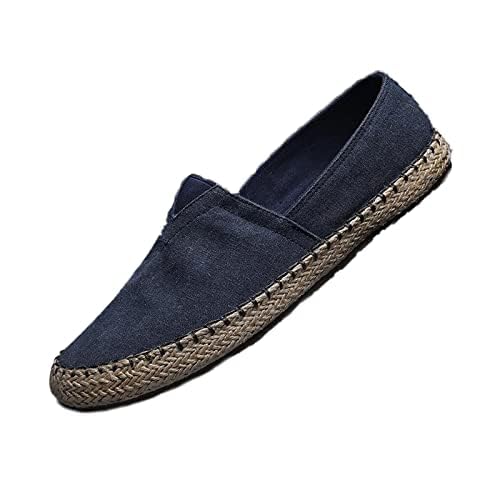 Men's Canvas Slip On Espadrille Loafer,Simple Leisure Walking Sneakers Moccasins Boat Shoes Comfortable Breathable Flats Driving Shoes2