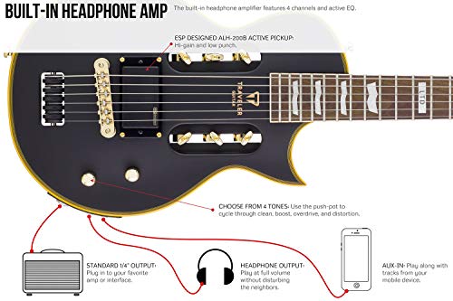 Traveler Guitar EC1 VBKM Guitare électrique à 6 cordes à corps solide Noir vintage - Les Beatles, Paul McCartney, John Lennon, RIngo Starr, George Harrison Traveler Guitar EC1 VBKM Guitare électrique à 6 cordes à corps solide Noir vintage – Image 5