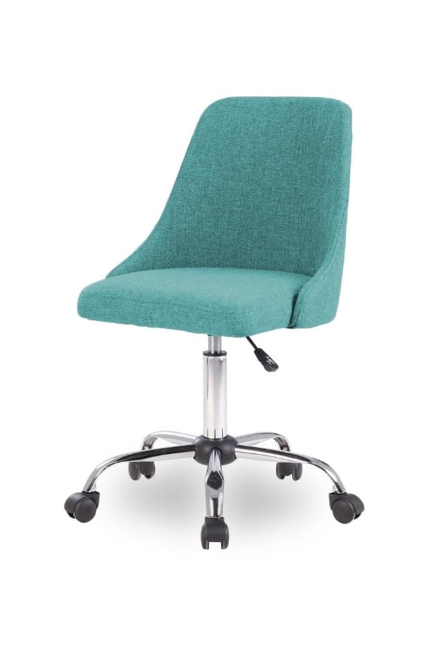 Image of Taskpro Fabric Upholstered Height-Adjustable 360 Swivel Revolving Office Study Desk Chair in Pista Color