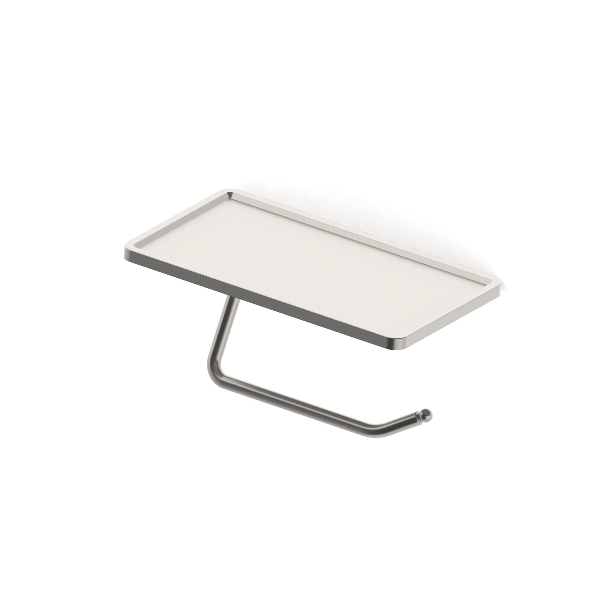 FDH Toilettenpapierhalter Satiniertes Nickel – Wandmontage, Robust, Mit Versteckter Befestigung