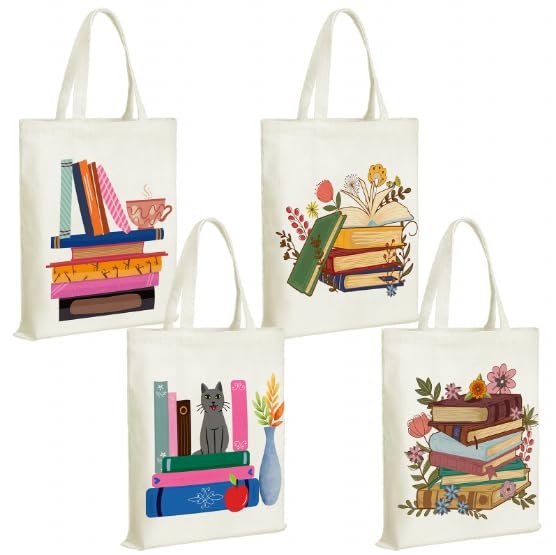 Bolsa Tote de Lona con Bolsillo para Amantes de Libros miniatura 1