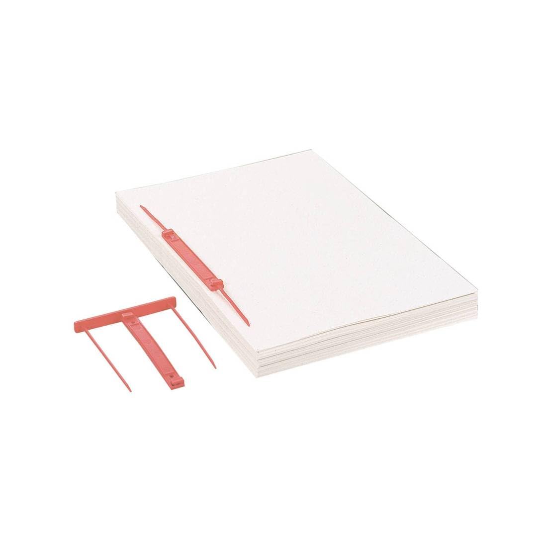 Esselte, Lot de 50 relieurs d'archives à clip Capiclass, Perforation de 8 cm, Indexation possible grâce à la glissière, Plastique rouge, 21700