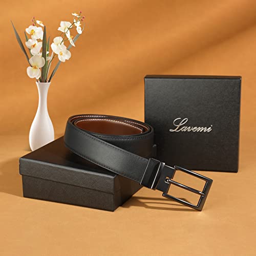 Image of Lavemi Men's Real Leather Ratchet Dress Belt with Automatic Buckle,Elegant Gift Box