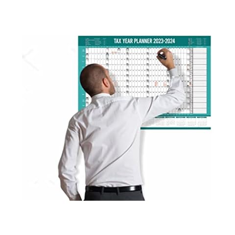 2023 2024 Fiscal Year Wall Planner A1 Size Full Year Tax Wall Calendar Home Office Work April 2023 - March 2024 (Folded) Cover