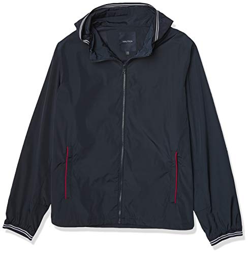 Nautica Men's Standard Long Sleeve Zip Front Bomber Jacket, True Navy, X-Small