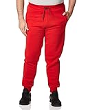 WT02 Men's Fleece Sweatpants & Joggers (Regular & Extended Sizes), Red, Medium