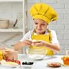 Kids Apron and Chef Hat Set Adjustable Chef Art Apron with 2 Pockets Toddler Chef Hat and Apron for Cooking Baking Painting (Yellow), Small