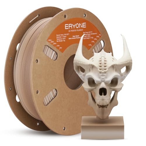Image of ERYONE Matte Gradient Rainbow 3D Printer PLA Filament 1.75 + /- 0.03mm, HS Matte Multicolor High Speed Filament PLA 1KG(2.2LBS) Spool, Fossil