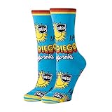 ooohyeah Women's Crew Funny Novelty Socks, San Diego Gifts and Souvenirs, Shoe Size 5-10