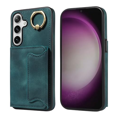 Étui portefeuille Samsung S24 Plus résistant aux chocs pour éviter les rayures d'écran vert