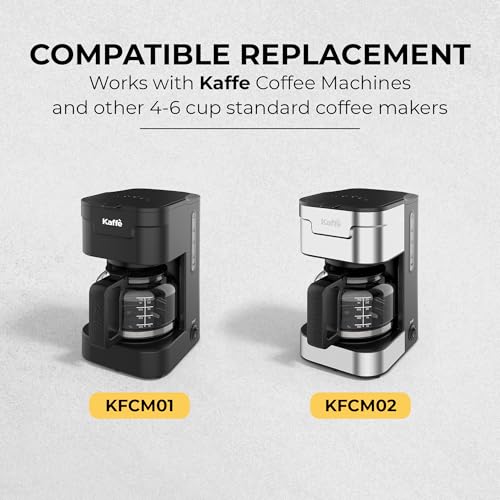 Kaffe Universal Replacement Coffee Carafe - 5 Cup Glass Pot for Drip Coffee Makers - Glass, Easy-Grip Handle, Sneak-A-Cup Compatible - Capacity Markings, Dishwasher Safe