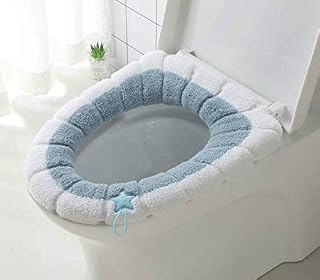 2Pcs Universal Waterproof Home Toilet Seat Cushion with Hanging Loop Bathroom Soft and Warm Washable Toilet seat Cover Pads