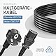 SEPO Kaltgerätekabel [1m/2m/3m/5m] – CEE 7/7 auf IEC C13 – 0,75mm² Stromkabel – PC, Monitor, Beamer, TV, Drucker – Netzkabel mit Schutzkontaktstecker – CE & RoHS Zertifiziert