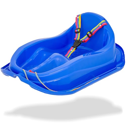 Kinder Schlitten mit Sicherheitsgurt bis 3 Jahre (Blau)