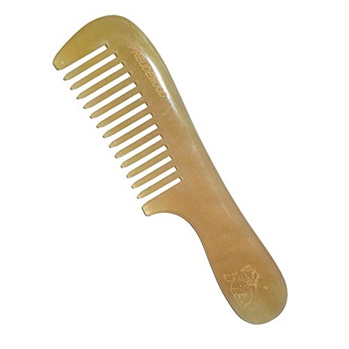 Handmade Strong Wide Tooth Sheep Horn Comb (yellow)