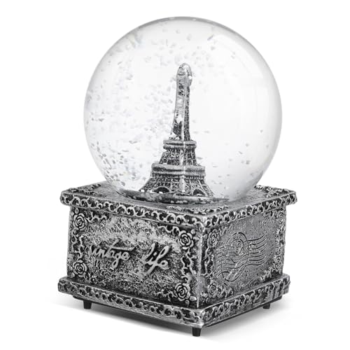 Amosfun Turm-Kristallkugel Eiffelturm-Schneekugel Schnee-Musikkugel...