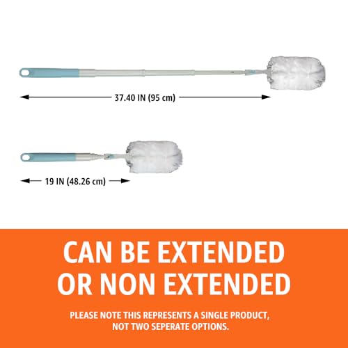 Image of Amazon Basics 360 Heavy Duty Duster Kit with Extendable Handle and 6 Microfiber Plumes Refills for Pet Hair