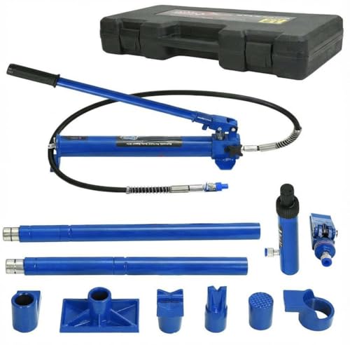 12 Ton Porta Power Kit,Hydraulic Ram Kit Porta Power Jack,Heavy Duty Auto Body Frame Repair Kit, Vehicle Body Collision Repair, Pusher, Puller, Spreader Sets for Garage and Workshop