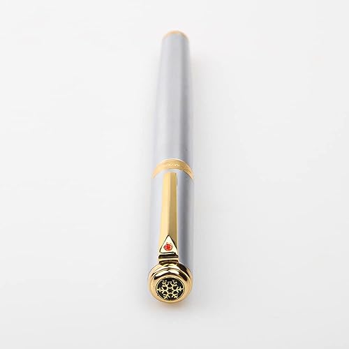 Miniatura 3 de Impresionante bolígrafo de lujo con borde dorado de 24 quilates, punta suiza con recambios de tinta negra, regalo perfecto para hombres y mujeres,