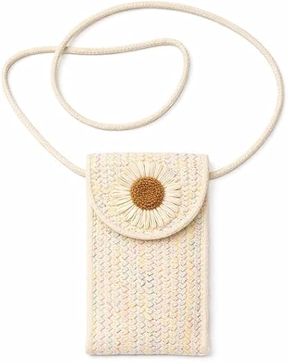 Stylish Woven Mobile Pouch Sling Bag for Women | Crossbody Phone Bag with Strap &amp; Closure | Lightweight Small Purse for Tr...