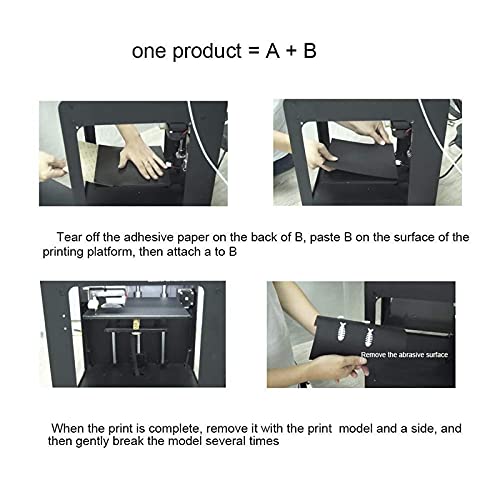 Lysee 3D Printer Parts & Accessories - Build Surface 220X220mm Flex Magnetic Print Tape Hot Bed Sticker Plat Backplane A-Side + B-Side Build Surface Tape - (Color: Black)