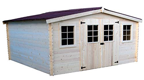 Abri de jardin 416X414cm, madriers 28mm Livraison uniquement Cover