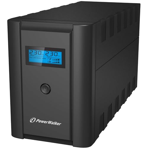PowerWalker VI 2200VA/1200W LCD IEC Uninterruptible Power Supply with AVR Stabilizer, RJ-11 Surge...