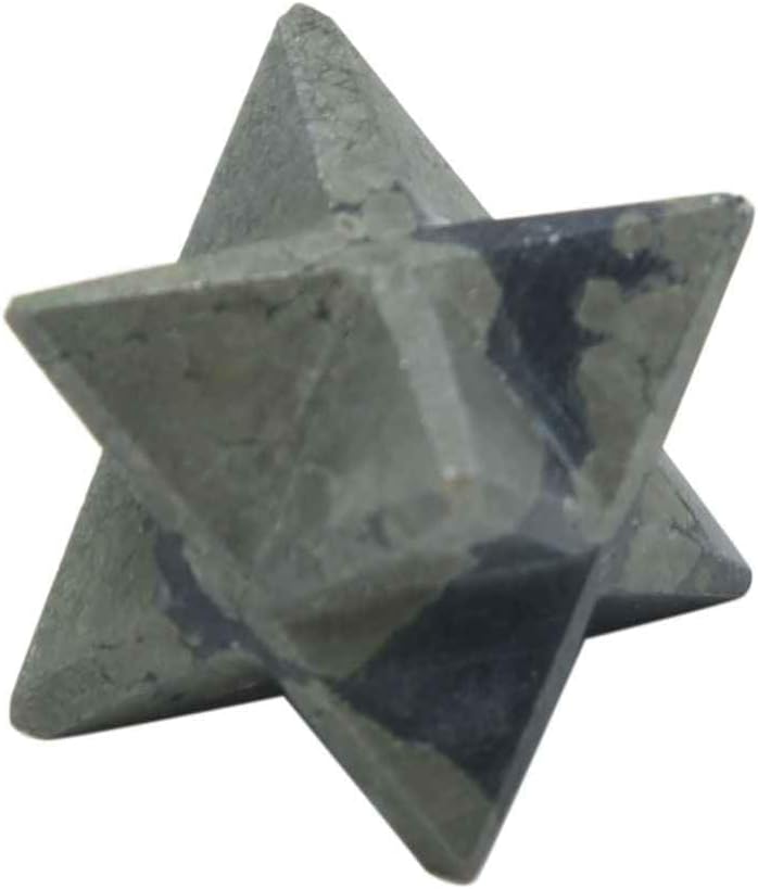 Blessfull Healing Reiki Gemstone Pyrite 8 Point Star Merkaba 20 to 25 mm Approx