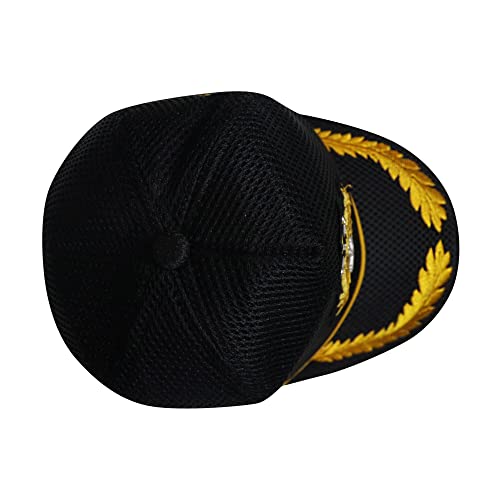 Image of Adjustable Caps | Uniform Accessory | Free Size Unisex Hat | Baseball Hats | Durable & Lightweight Comfortable Cap | Hat with Gold Embroidery Merchant Navy Cap