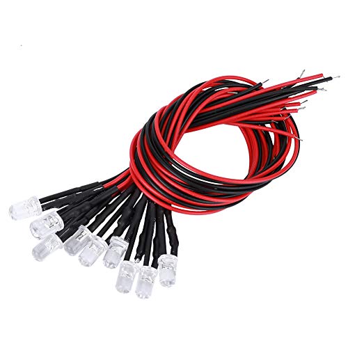 50Pcs, 12V Prewired Light Emitting Diodes with Round Head Multicolor Quick Flashing LED Light Bead, for DIY Home Lighting, Automotive Lighting, Scientific Circuit Experiment