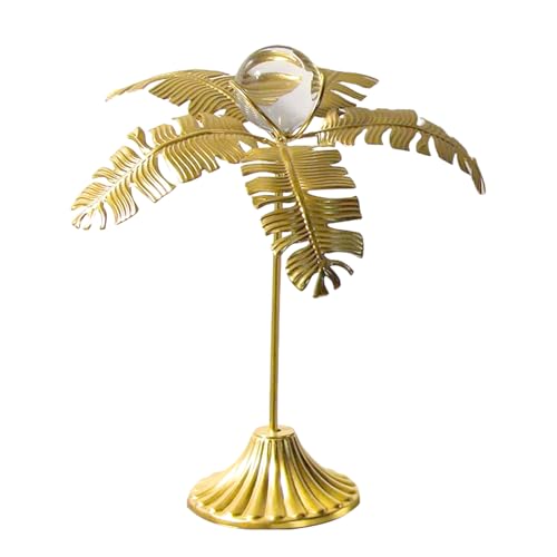 Adornos de palmera de metal, decoraciones de mesa de árbol | Estatua decorativa de la palmera con bola de | Elegante mesa coleccionable, decoraciones de estante para sala de estar, dormitorio