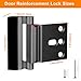 Home Security Door Reinforcement Lock, Upgraded Front Door Locks for Kids Safety Withstand 800 lbs, Child Proof Door Lock, Extra Door Lock from Inside Prevent Unauthorized Entry (2 Pack, Black)