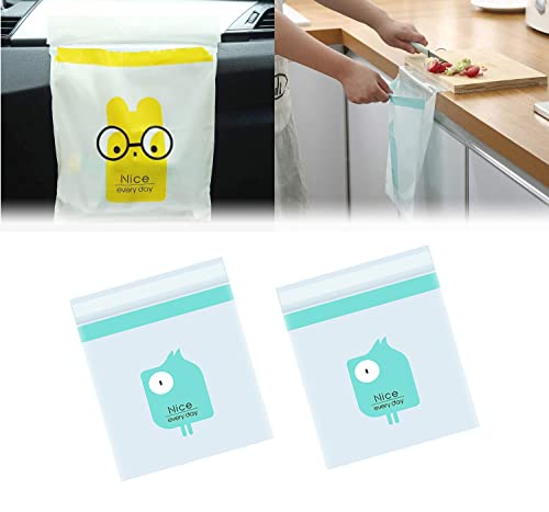 Image of 30pcs Car Trash Bag Disposable Blue Cartoon