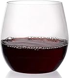 Circleware Downtown Stemless Wine Lead-Free Glass Cups for Bar, Water, Juice, Whiskey & Beverage...