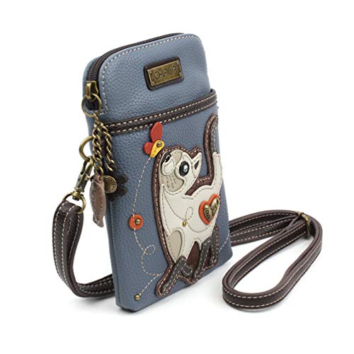 Image of CHALA Cat Collection Cell Phone Crossbody Purse-Women PU Leather /Canvas Multicolor Handbag with Adjustable Strap