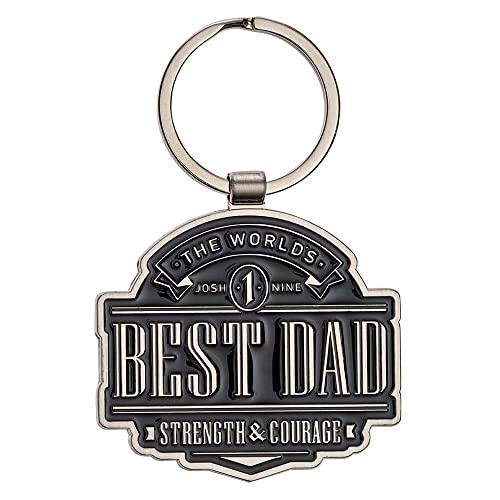Porte-clés chrétien en métal noir Best Dad cadeau idéal avec verset biblique