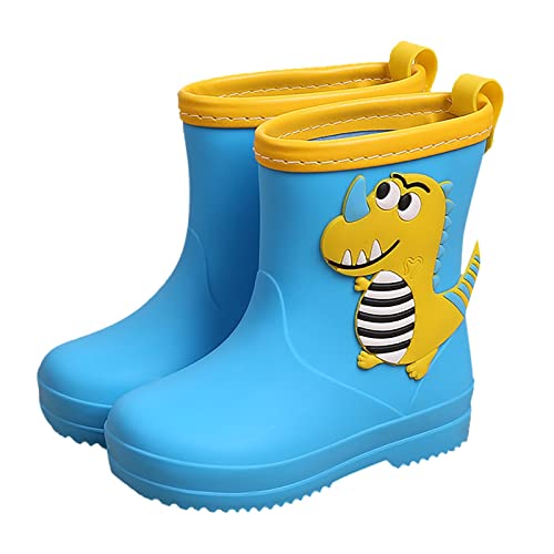 Classic Children Rainboots PVC Rubber Children Water Shoes Rain Boots Kids Baby Cartoon Shoes Girls Rain Boot (Blue, 9 Toddler)