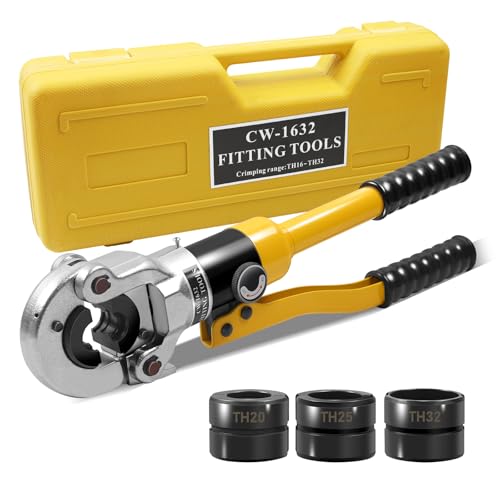 TIHOOK 10T Hydraulic Pipe Tube Crimping Tools, 360° Crimping Pliers with TH Contour - TH16 TH20 TH26 TH32 for Aluminum-Plastic Composite Pipes, PEX Pipes, PB Pipes, etc.