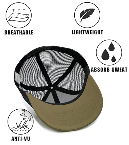 Image of 2-Pack Breathable Mesh Snapback Trucker Hats, Adjustable Baseball Caps for Men Women, Cotton-Poly Twill Outdoor