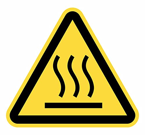 Lot de 12 panneaux adhésifs adhésifs en forme de surface chaude de 7 cm autocollants triangle jaune signalisation dangereux (7 cm, surface chaude)