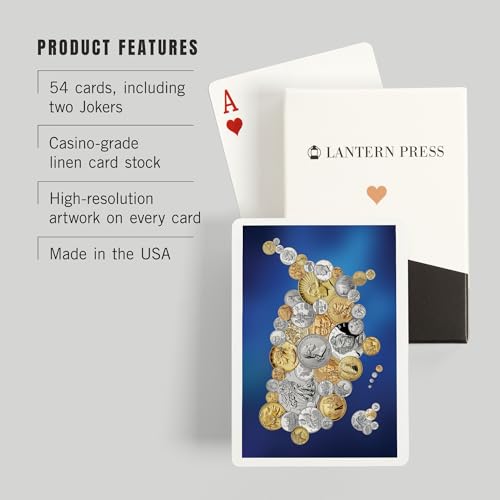 Juego de cartas Lantern Press Philadelphia Poker 52 piezas miniatura 3