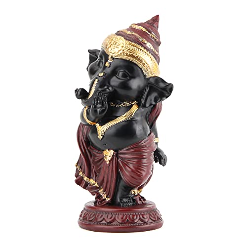 Smadeer Ganesha Statue For Home Decoration,Elephant God Ganesh Statues And Sculptures For Bookshelf Table Desk Indoor Shelf Decor Accents,Set Of 2 Hindu Ganesha Figurine Meditaion Antique Red And Gold #TOP3