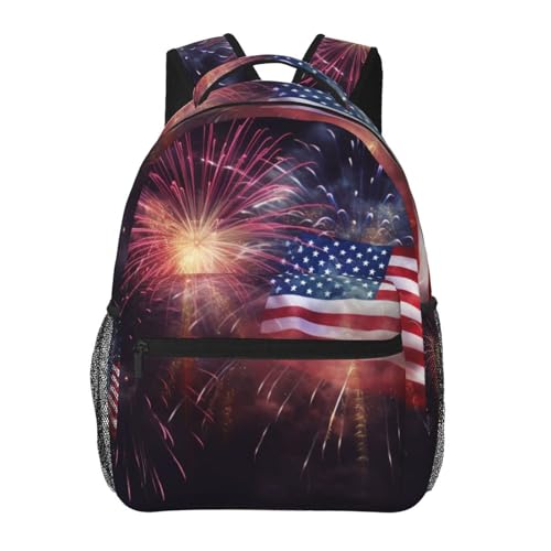Sac à dos de voyage pour ordinateur portable à motif USA festif et léger