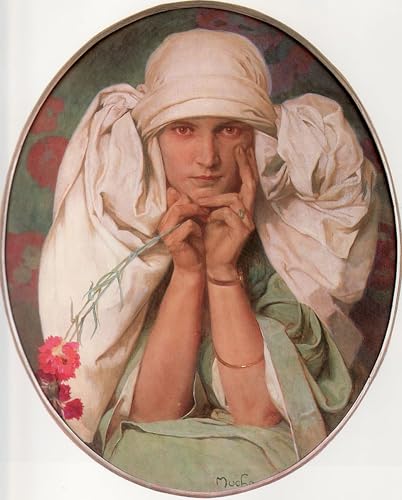 Affiche Mucha Salon Des Cent, grand tableau portrait rétro pour habiller un grand mur vide