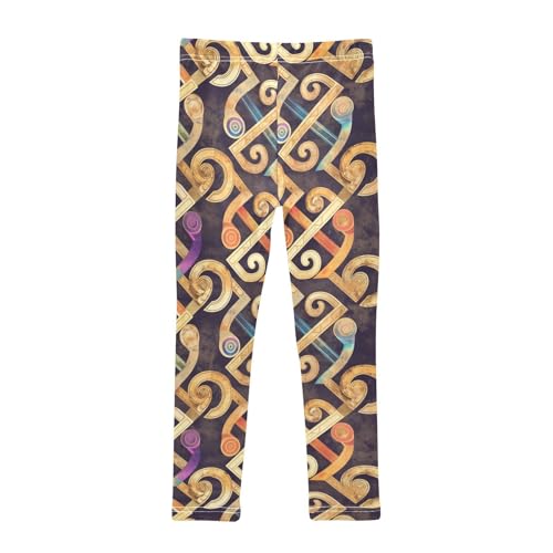 KLL Abstract Geometric Patterns Toddler Girls Active Leggings Stretchy Full Length Sweatpants Running2