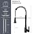 Dopukie Matte Black Kitchen Faucet with Pull Down Sprayer, Stainless Commercial High-Arc Single Handle Faucet for Kitchen Sink, 1-Hole Deck Mount for RV Camper Bar Farmhouse Utility