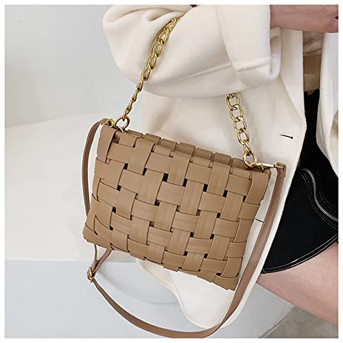 YP Women Large Crossbody Bag Woven Envelope Purses Pu Leather Shoulder Handbags4