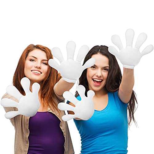 Geyoga 2 Pairs White Jumbo Cartoon Hands Gloves Halloween Party Costume - image 5