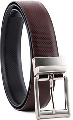 Malvina Premium Boy's Reversible Rotating Buckle Belt Black and Brown - B07B7MSTTR 1